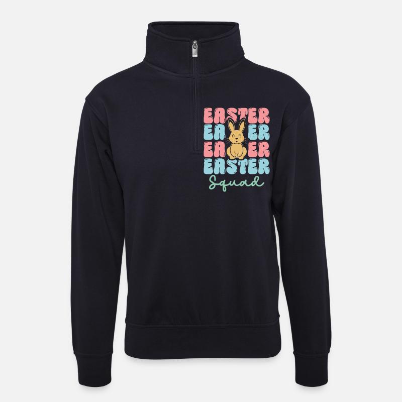 Easter squad - Unisex Pullover mit Zip-Kragen - Dunkelnavy