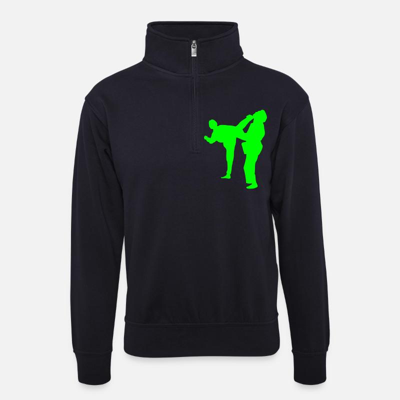 zu kämpfen! - Unisex Pullover mit Zip-Kragen - Dunkelnavy