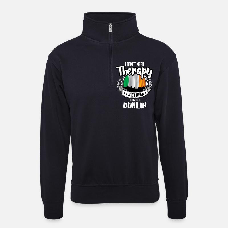 Therapy Dublin - Unisex Pullover mit Zip-Kragen - Dunkelnavy