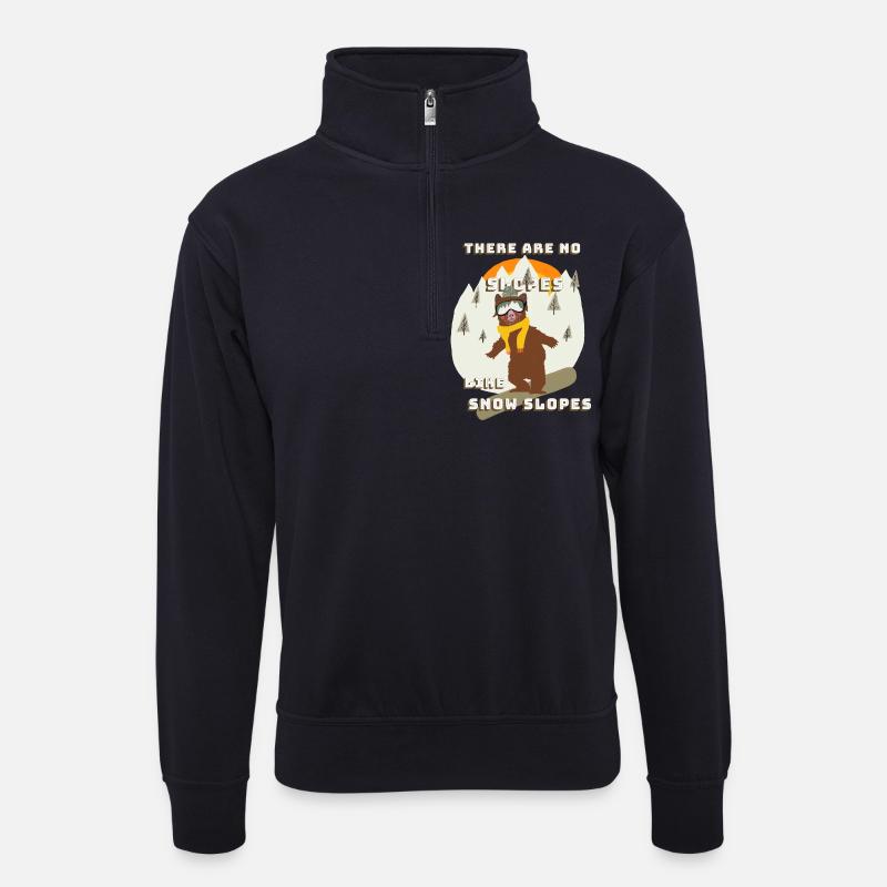 slopes - Unisex Pullover mit Zip-Kragen - Dunkelnavy