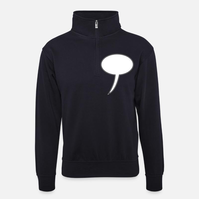 Speech Bubble Design Long - Unisex sweater with zip collar - dark navy