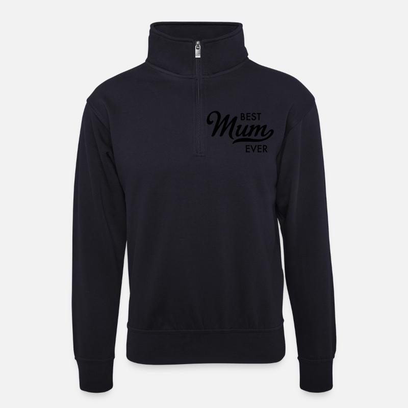 best mum ever - Unisex Pullover mit Zip-Kragen - Dunkelnavy