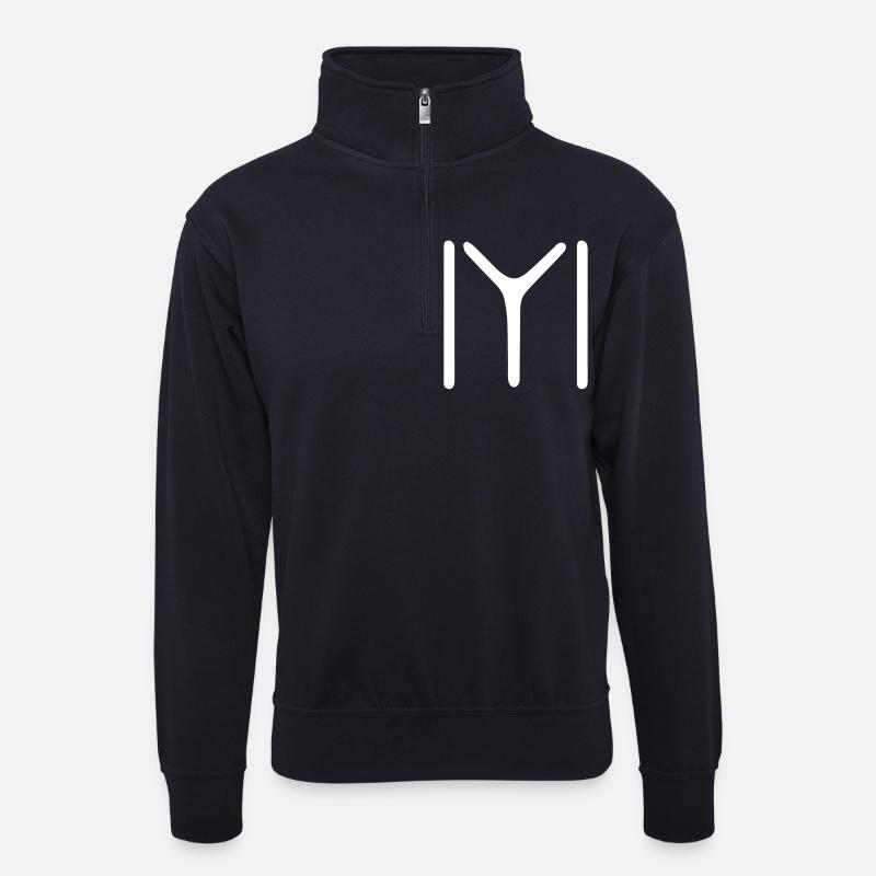 Türk IYI Kayi Boyu - Unisex Pullover mit Zip-Kragen - Dunkelnavy