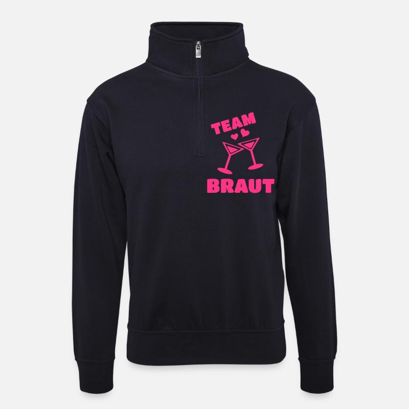 Team Junggesellinnenabschied - Unisex Pullover mit Zip-Kragen - Dunkelnavy