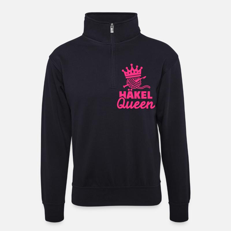 Häkeln - Unisex Pullover mit Zip-Kragen - Dunkelnavy