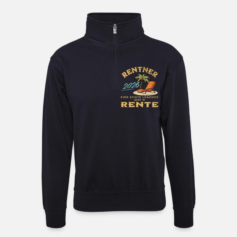 Rentner 2026 - Unisex Pullover mit Zip-Kragen - Dunkelnavy