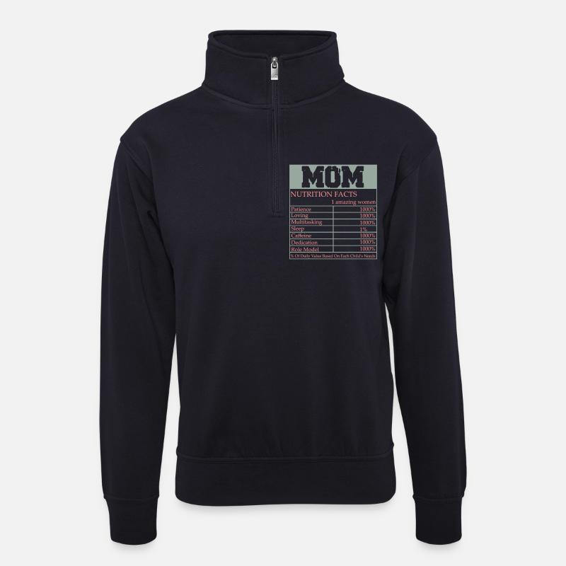 Mama - Unisex Pullover mit Zip-Kragen - Dunkelnavy