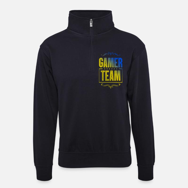 Gamer Crew - Unisex Pullover mit Zip-Kragen - Dunkelnavy