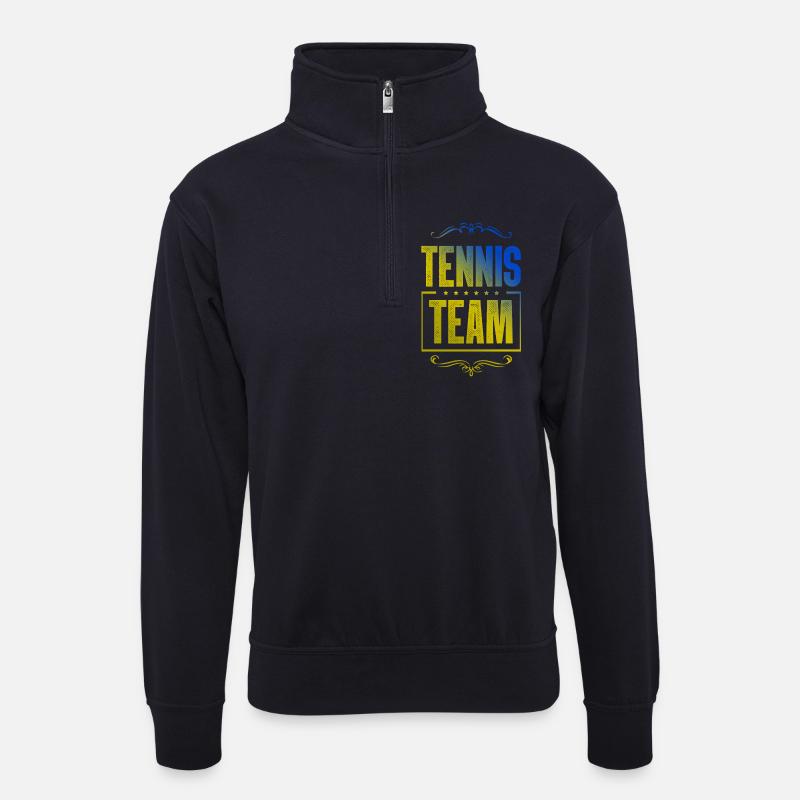 Tennis Crew - Unisex Pullover mit Zip-Kragen - Dunkelnavy