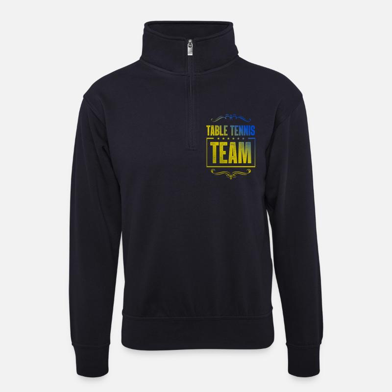 Table Tennis Crew - Unisex Pullover mit Zip-Kragen - Dunkelnavy