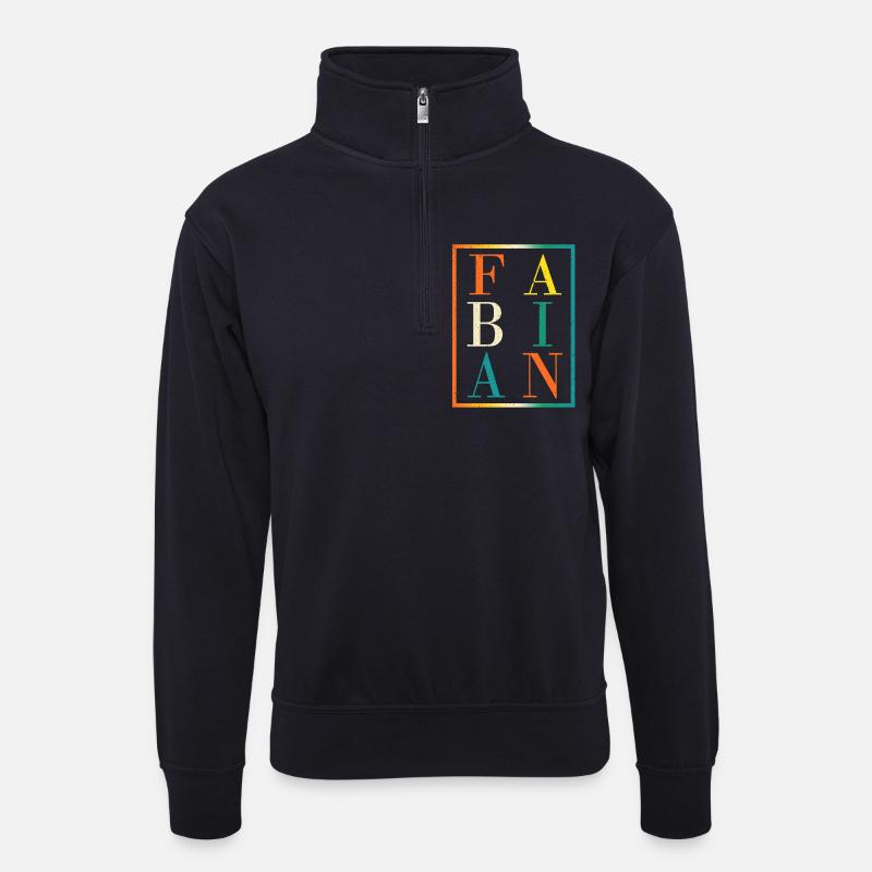 Fabian - Unisex Pullover mit Zip-Kragen - Dunkelnavy