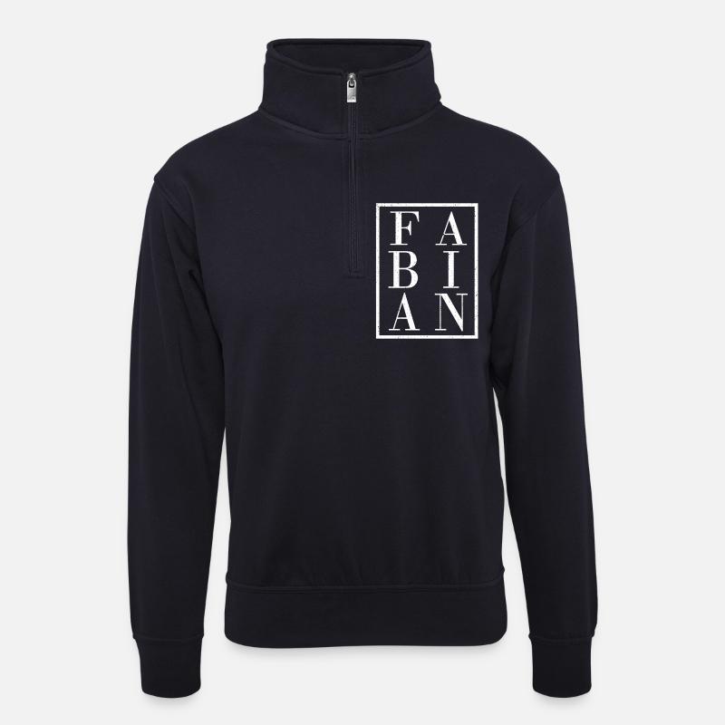 Fabian - Unisex Pullover mit Zip-Kragen - Dunkelnavy