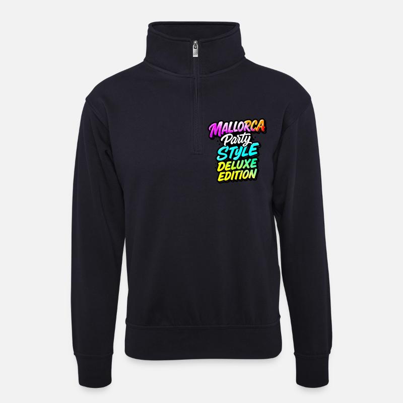Mallorca Party Style - Unisex Pullover mit Zip-Kragen - Dunkelnavy