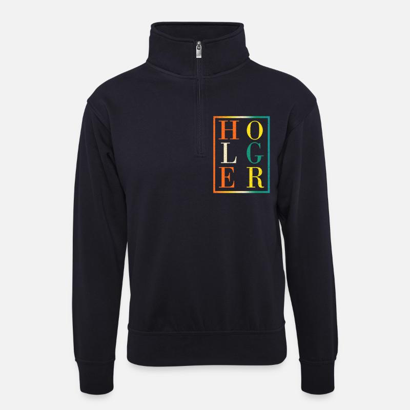 Holger - Unisex Pullover mit Zip-Kragen - Dunkelnavy