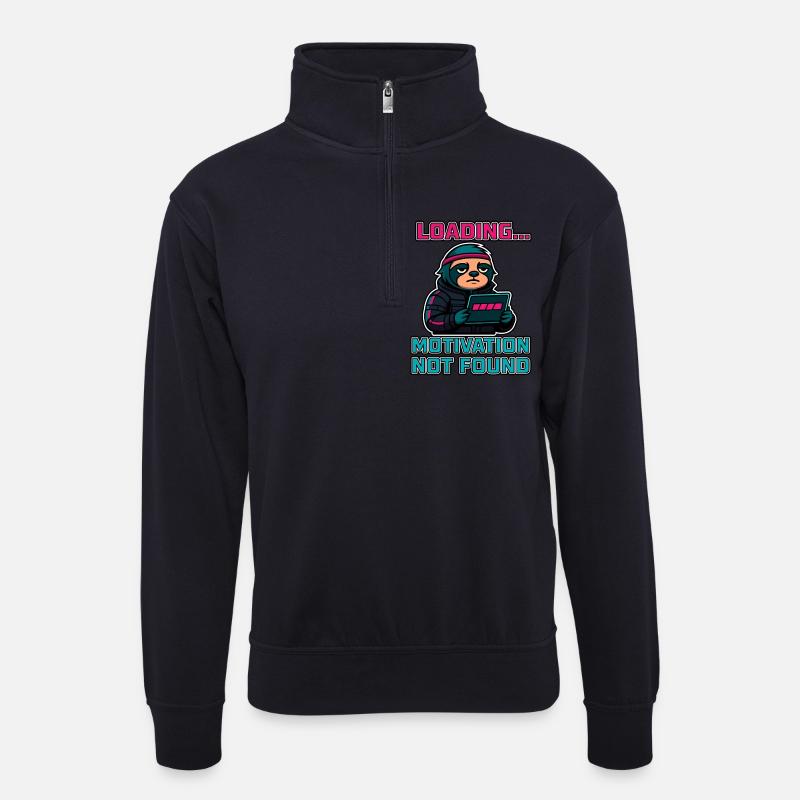 Loading... Motivation Not Found - Unisex Pullover mit Zip-Kragen - Dunkelnavy