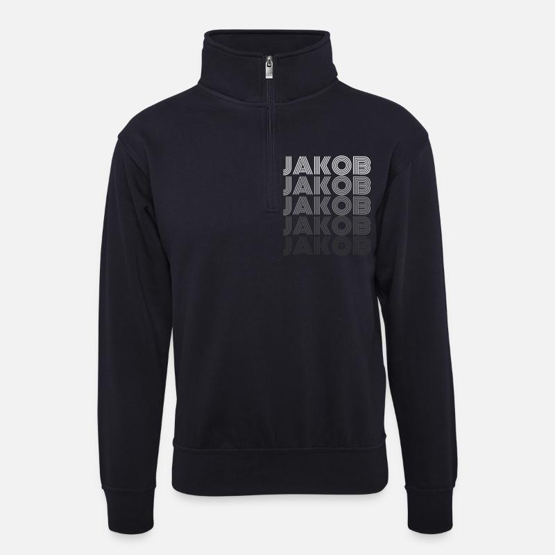 Jakob - Unisex Pullover mit Zip-Kragen - Dunkelnavy