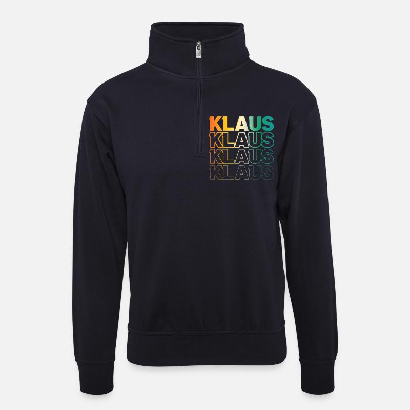 Klaus - Unisex Pullover mit Zip-Kragen - Dunkelnavy