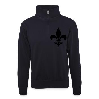 Lis - Sweat col montant zippé unisexe - bleu marine foncé - Devant