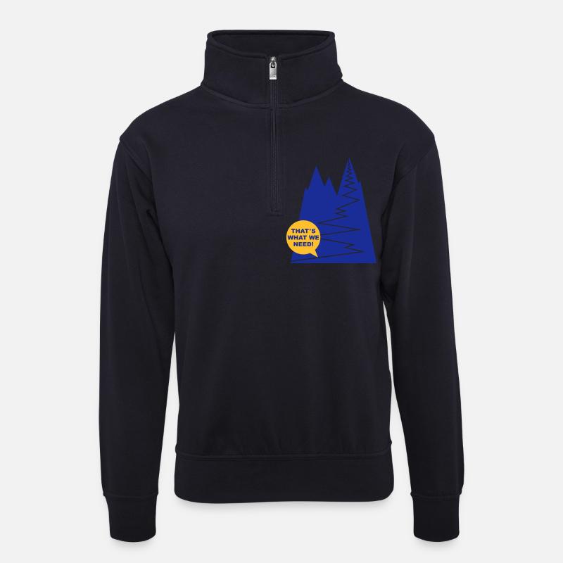 gipfelstuermer_2f - Unisex Pullover mit Zip-Kragen - Dunkelnavy