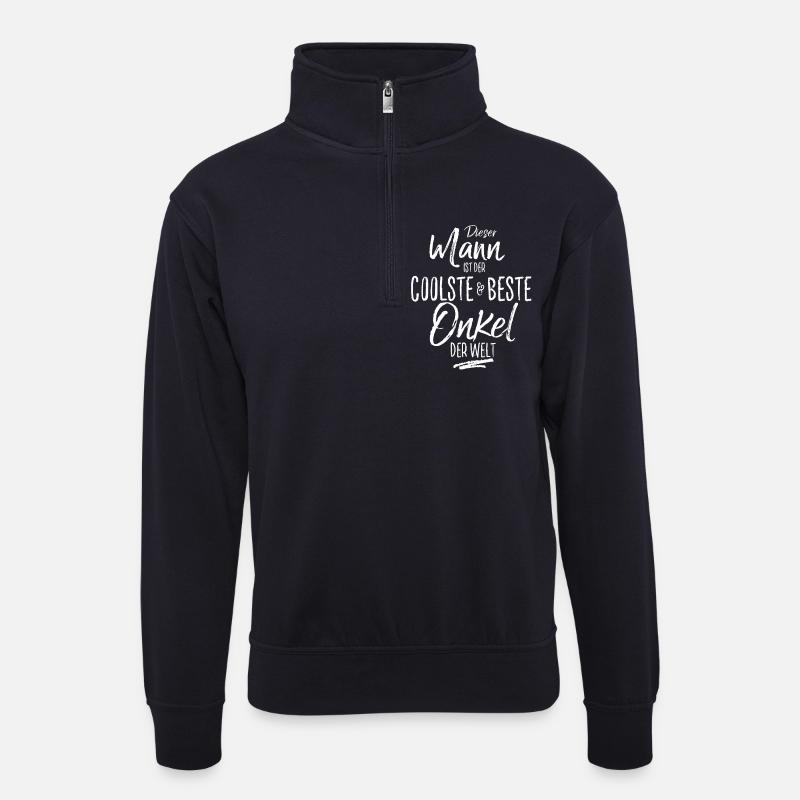 onkel - Unisex Pullover mit Zip-Kragen - Dunkelnavy