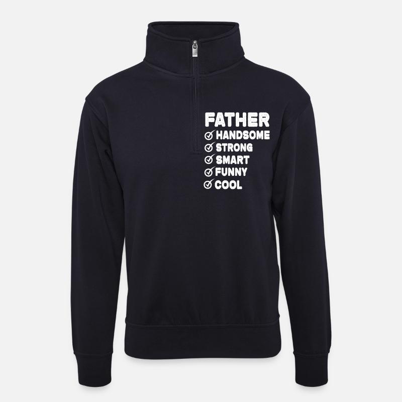 Father - Unisex Pullover mit Zip-Kragen - Dunkelnavy