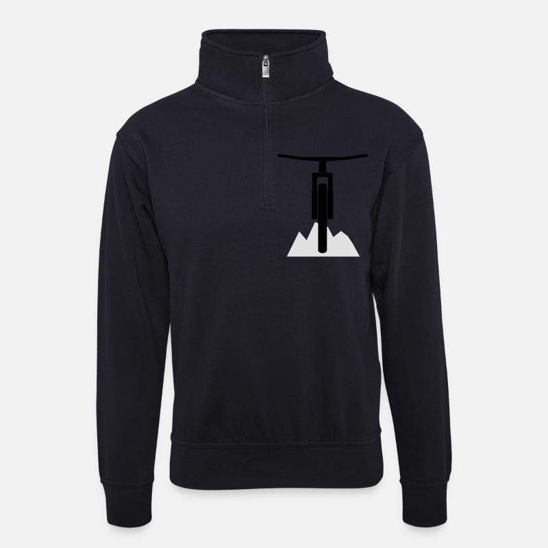 live_to_ride_logo - Unisex Pullover mit Zip-Kragen - Dunkelnavy