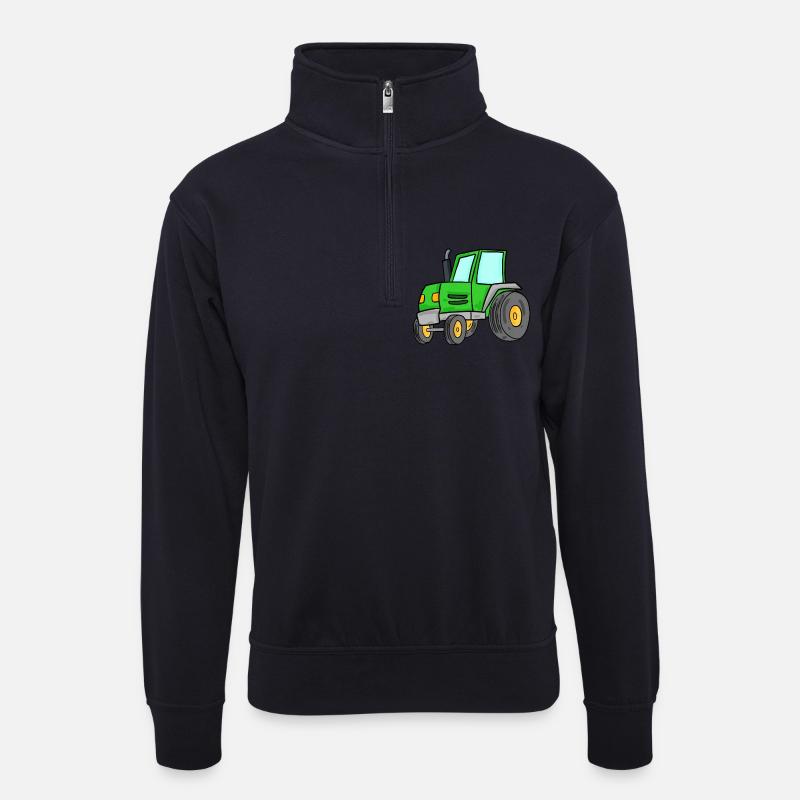 Traktor - Unisex Pullover mit Zip-Kragen - Dunkelnavy