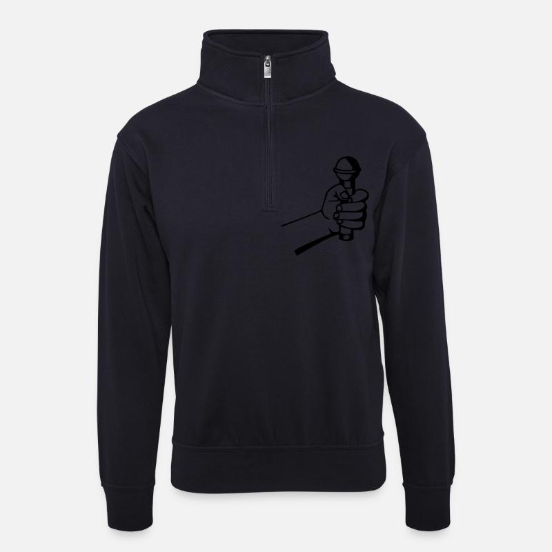Micro Hand - Unisex Pullover mit Zip-Kragen - Dunkelnavy