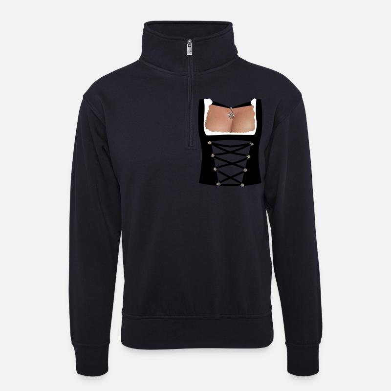 dirndl - Unisex Pullover mit Zip-Kragen - Dunkelnavy
