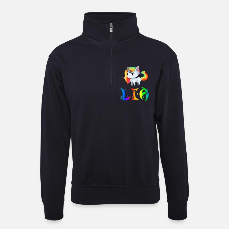 Lia Einhorn - Unisex Pullover mit Zip-Kragen - Dunkelnavy
