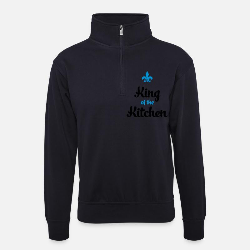 Kochen - Unisex Pullover mit Zip-Kragen - Dunkelnavy