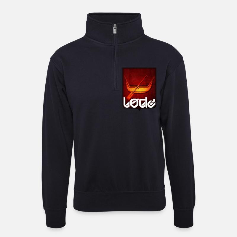 Lodz - Polen - Unisex Pullover mit Zip-Kragen - Dunkelnavy