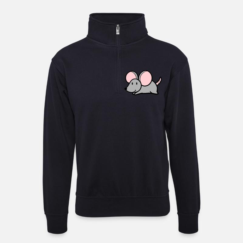 Süsse Maus - Unisex Pullover mit Zip-Kragen - Dunkelnavy