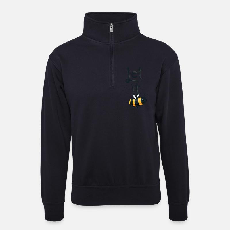 Let it Bee - Unisex Pullover mit Zip-Kragen - Dunkelnavy