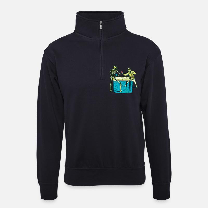 Table Tennis Skeleton Ninja - Sweat col montant zippé unisexe - bleu marine foncé