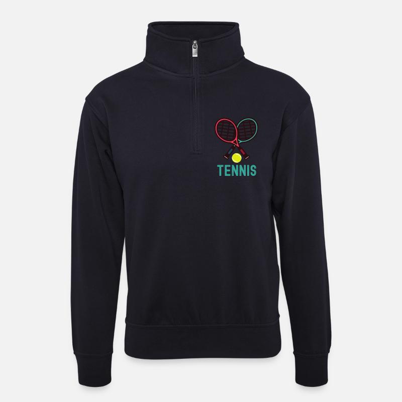 Tennis - Unisex Pullover mit Zip-Kragen - Dunkelnavy