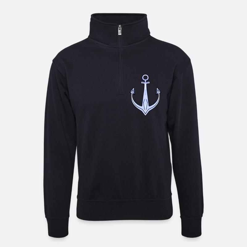 Anker - Unisex Pullover mit Zip-Kragen - Dunkelnavy