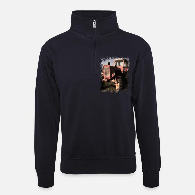 Traktor Belarus MTS 50 - Unisex Pullover mit Zip-Kragen - Dunkelnavy