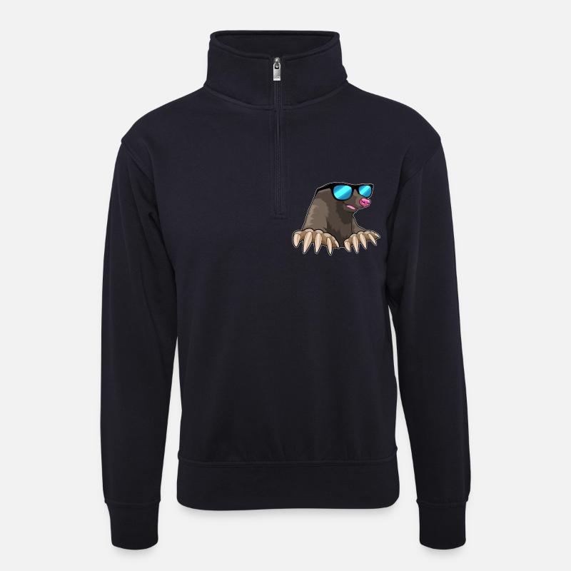 Maulwurf Sonnenbrille - Unisex Pullover mit Zip-Kragen - Dunkelnavy