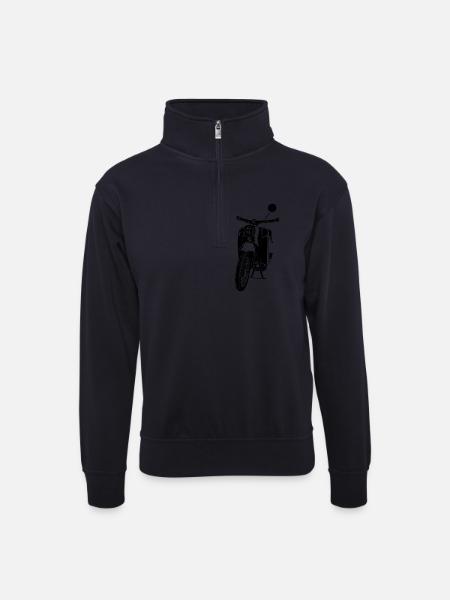 Schwalbe Moped - Unisex sweater with zip collar - dark navy