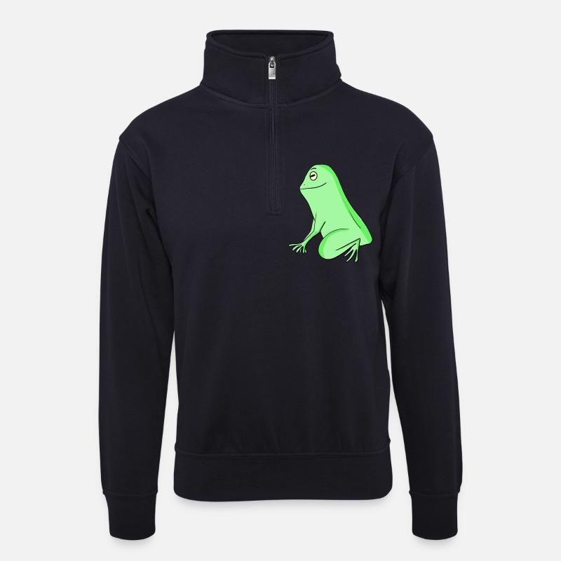 Frosch - Unisex Pullover mit Zip-Kragen - Dunkelnavy