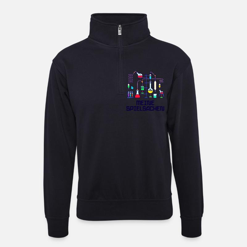 Beruf Wissenschafter Statement Workaholic Karriere - Unisex Pullover mit Zip-Kragen - Dunkelnavy