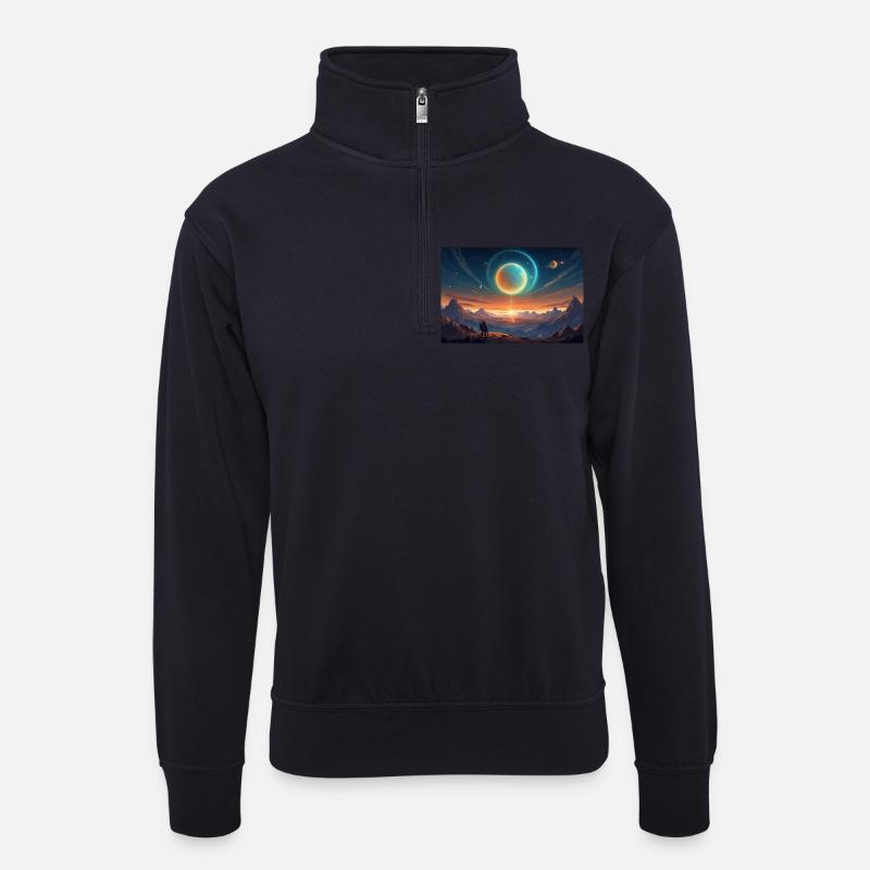 Helldivers Planet X - Unisex Pullover mit Zip-Kragen - Dunkelnavy