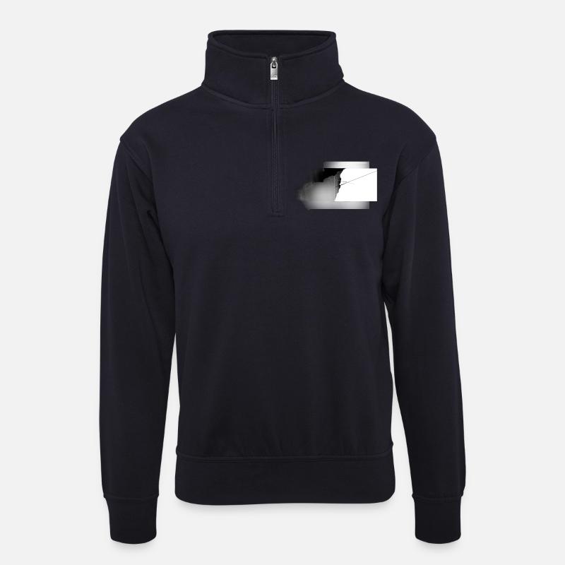 Abstrakte Kletterwand - Unisex Pullover mit Zip-Kragen - Dunkelnavy