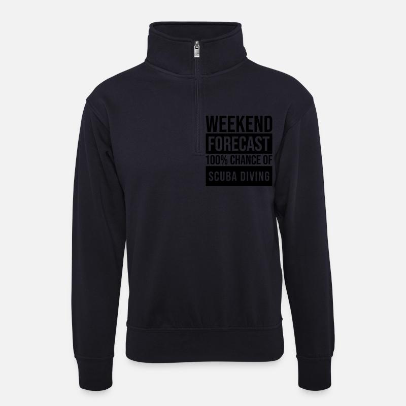 Tauchen - Unisex Pullover mit Zip-Kragen - Dunkelnavy