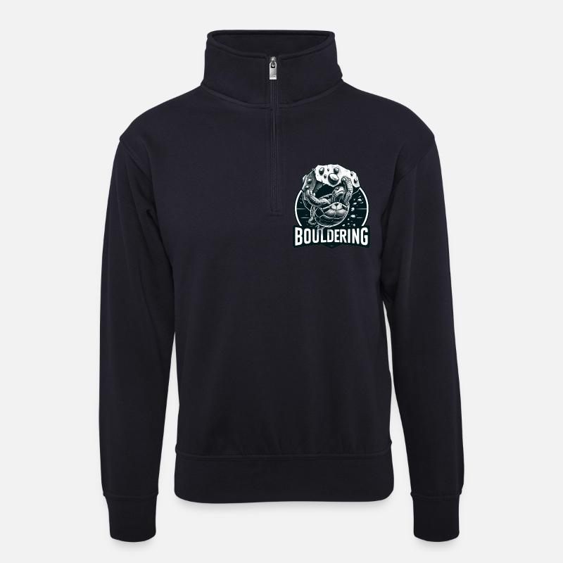 Bouldern Schildkröte Klettern Geschenk - Unisex Pullover mit Zip-Kragen - Dunkelnavy