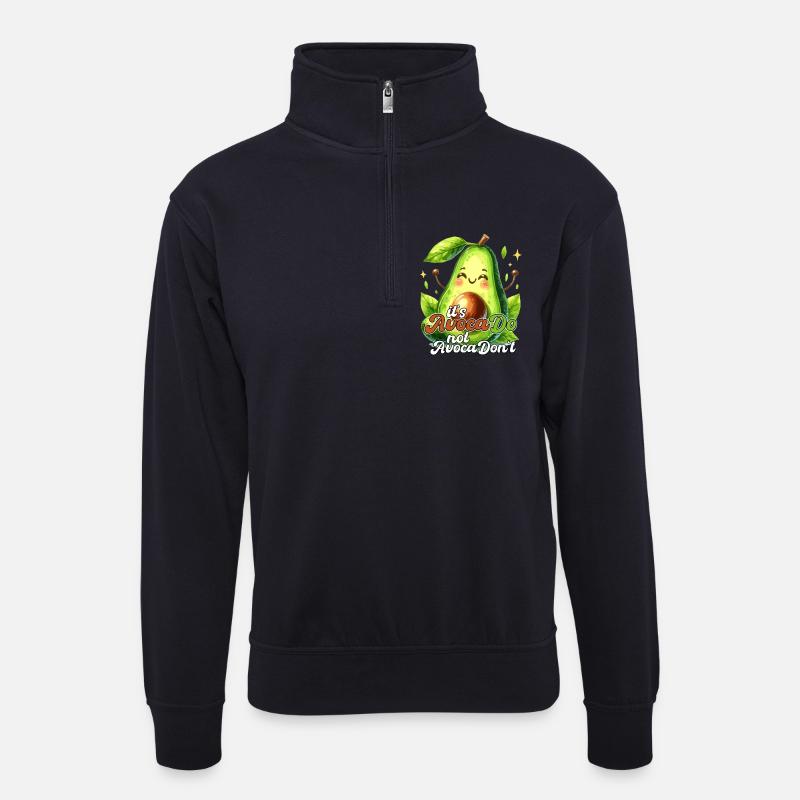 Happy Avocado its AvocaDo Design - Unisex Pullover mit Zip-Kragen - Dunkelnavy