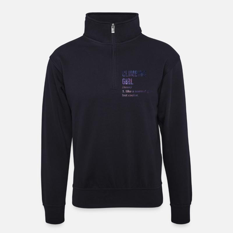 Klettern - Unisex Pullover mit Zip-Kragen - Dunkelnavy