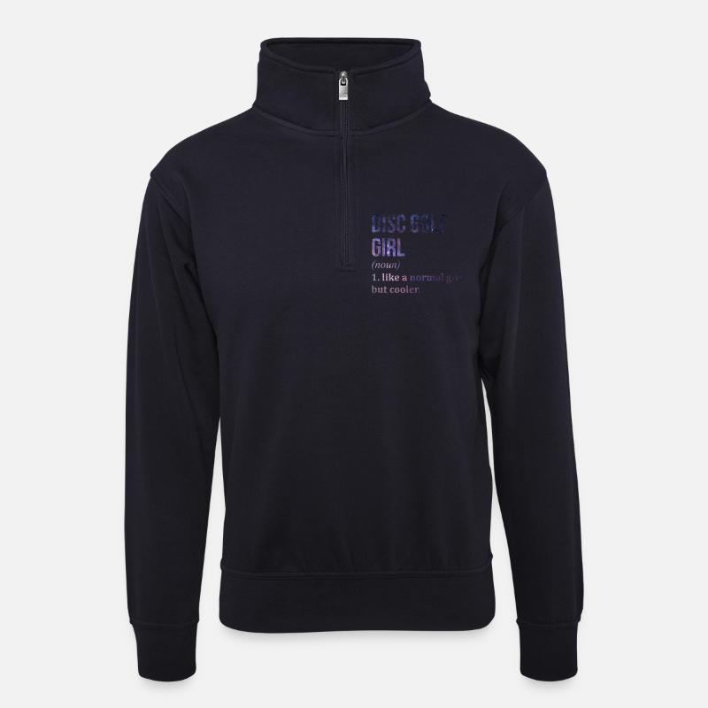 Discgolf - Unisex Pullover mit Zip-Kragen - Dunkelnavy
