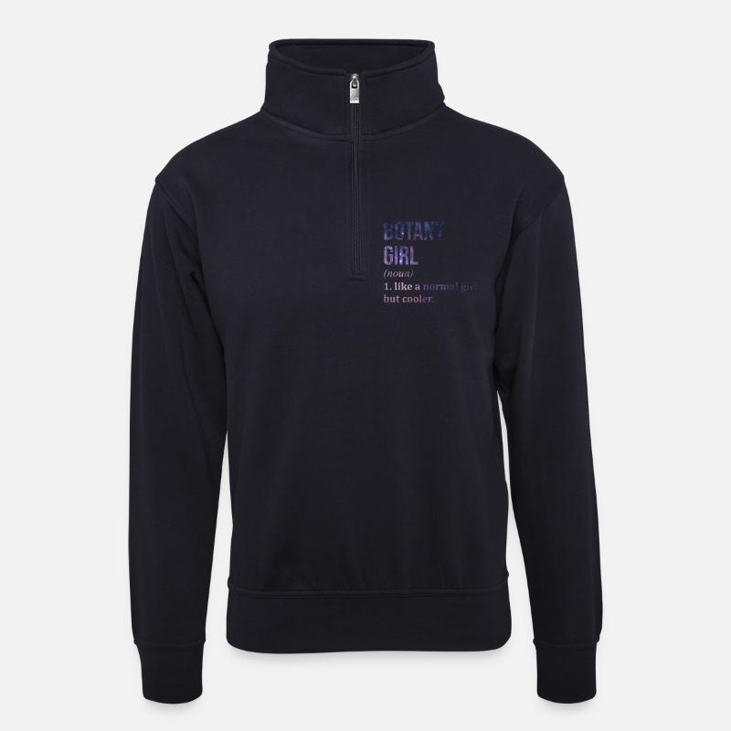Botanik - Unisex Pullover mit Zip-Kragen - Dunkelnavy